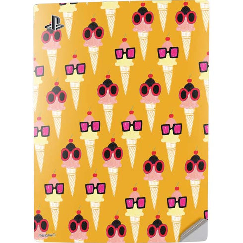 Bouffants and Broken Hearts Ice Cream with Shades PS5 Digital Edition Console Skin